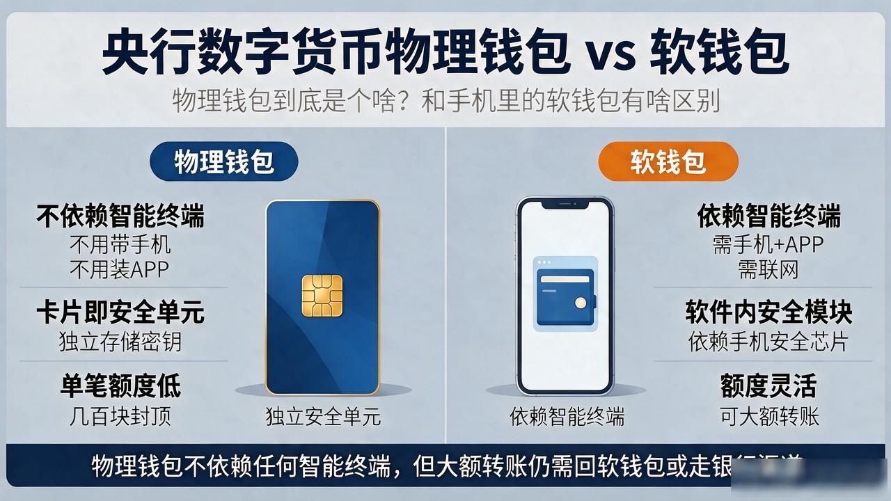 央行数字货币物理钱包到底是个啥?和手机里的软钱包有啥区别