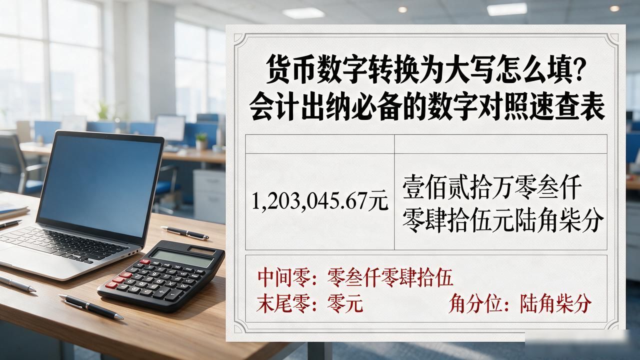 货币数字转换为大写怎么填？会计出纳必备的数字对照速查表