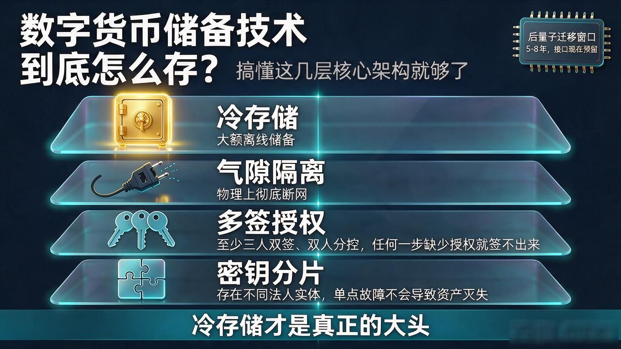 数字货币储备技术到底怎么存？搞懂这几层核心架构就够了