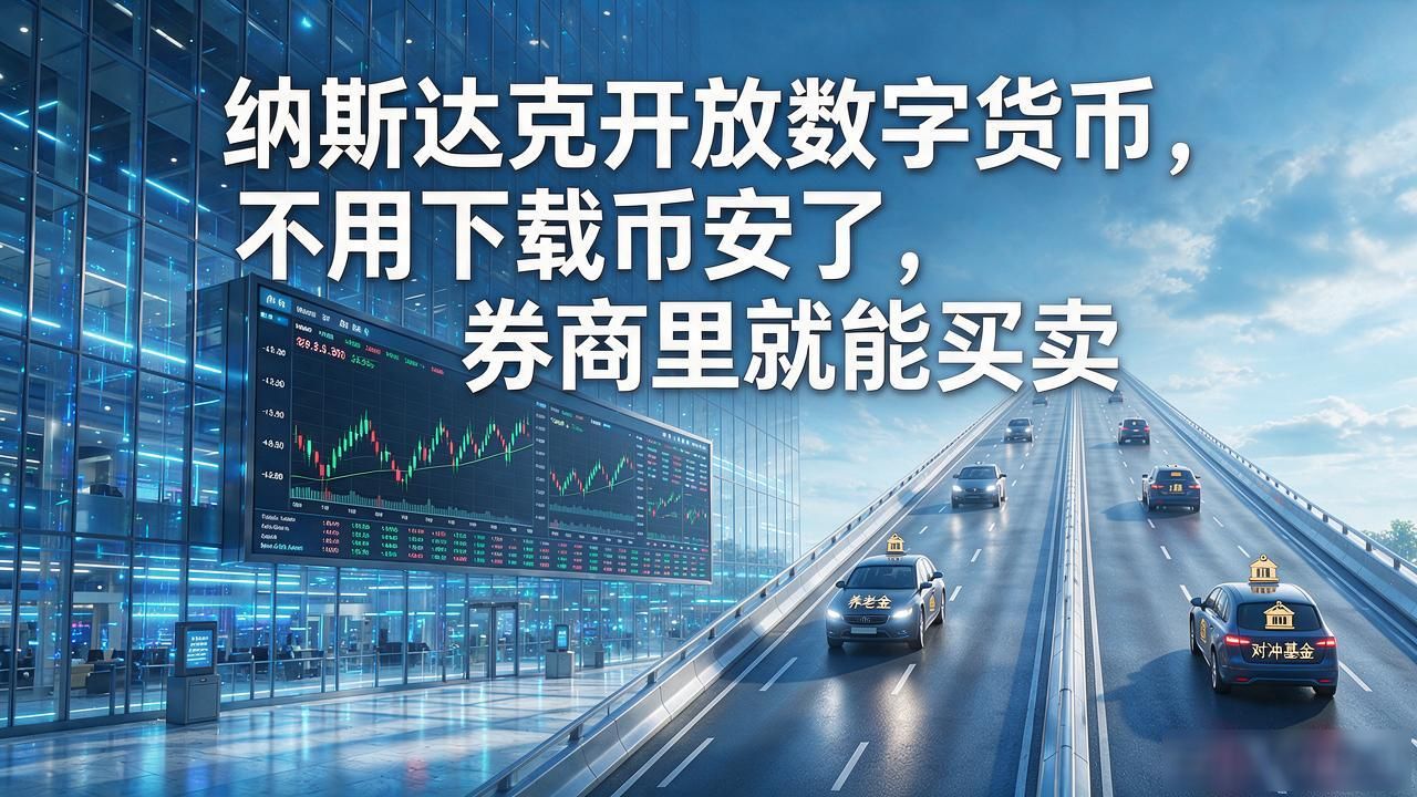 纳斯达克开放数字货币，不用下载币安了，券商里就能买卖
