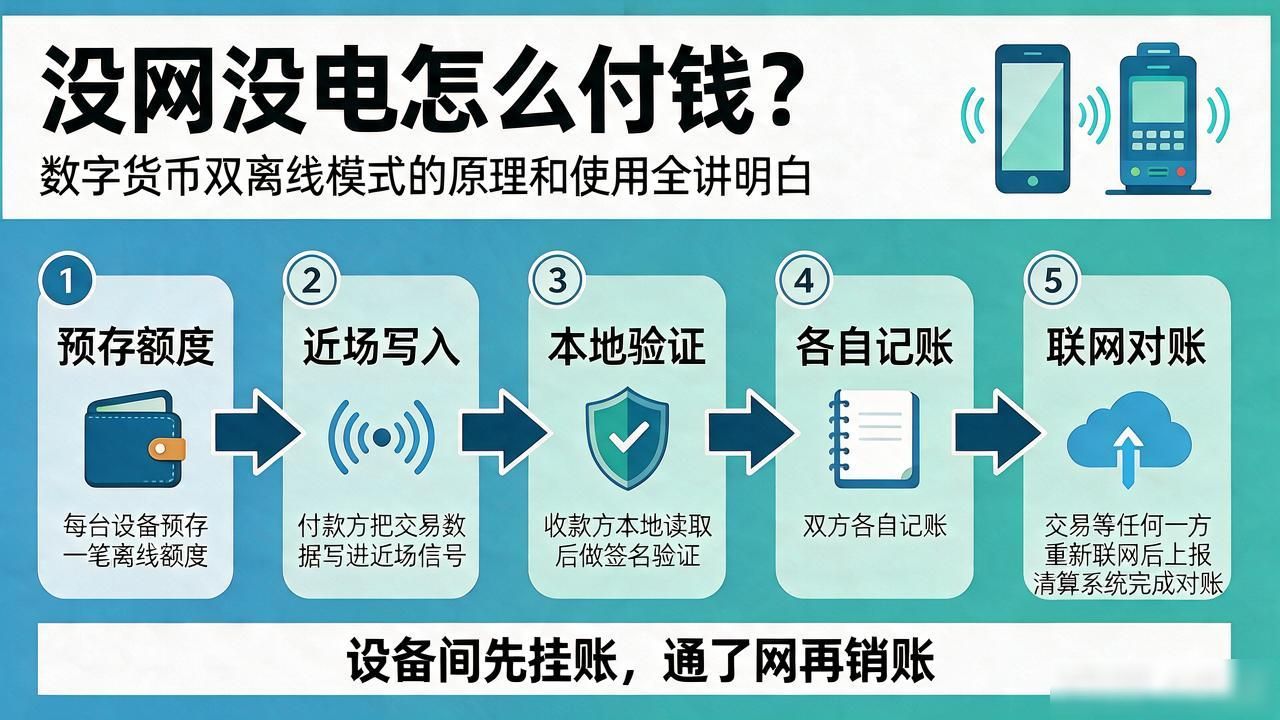 没网没电怎么付钱？数字货币双离线模式的原理和使用全讲明白