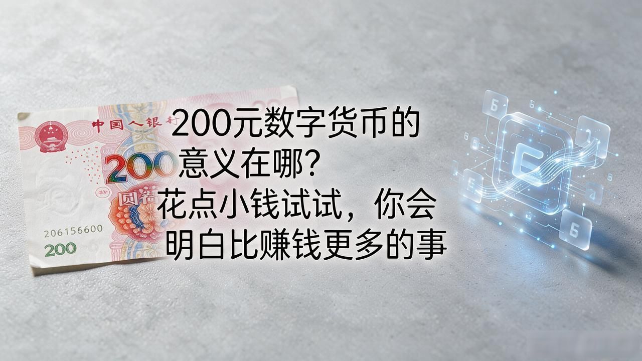 200元数字货币的意义在哪？花点小钱试试，你会明白比赚钱更多的事