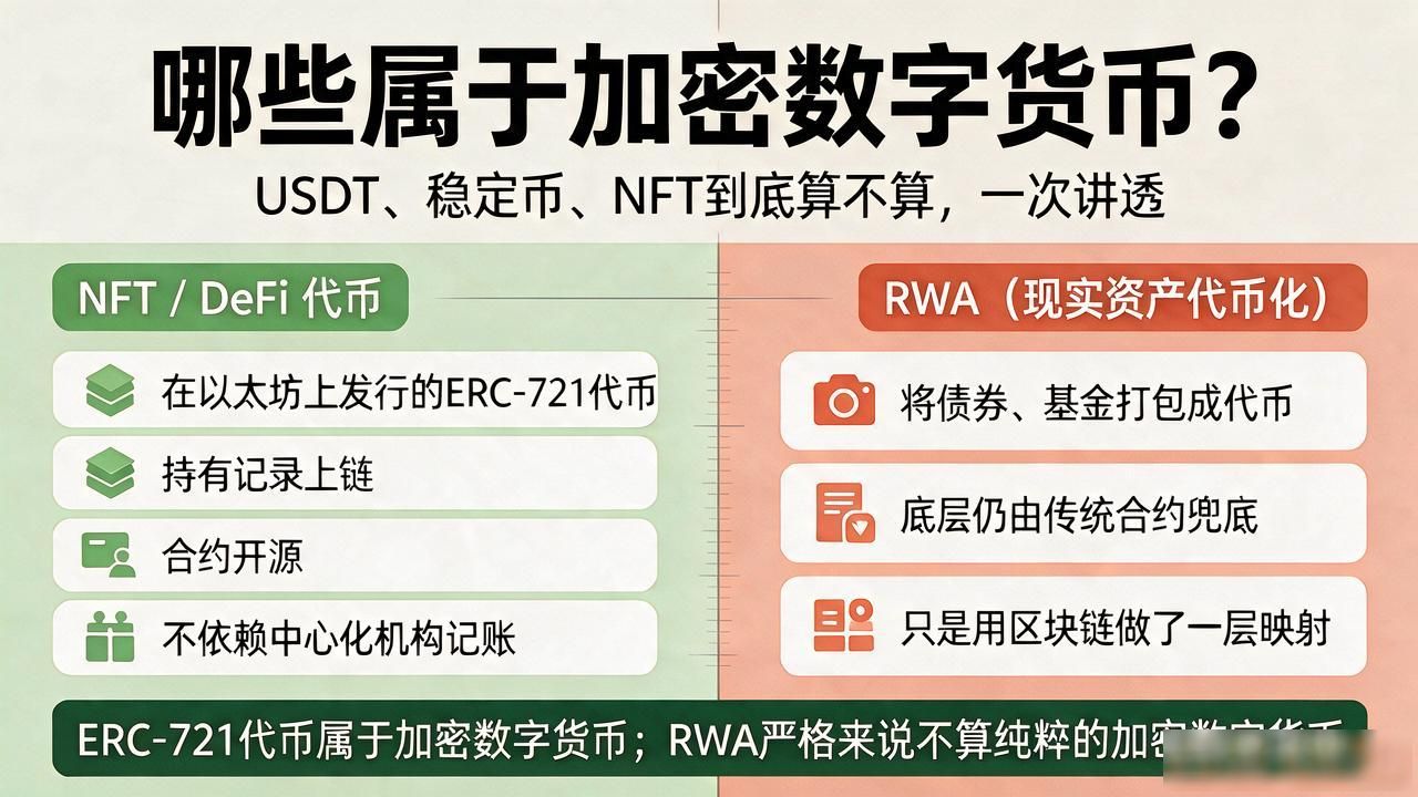 哪些属于加密数字货币？USDT、稳定币、NFT到底算不算，一次讲透