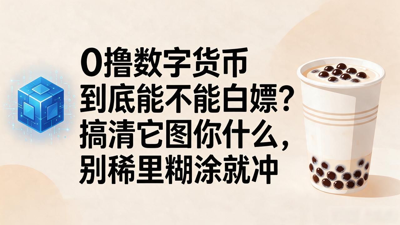 0撸数字货币到底能不能白嫖？搞清它图你什么，别稀里糊涂就冲